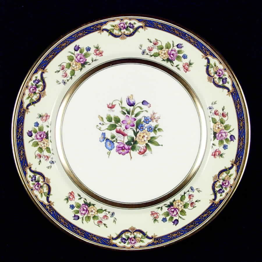 Mayfair (Floral Center, Gold Trim) Dinner Plate by Johnson Brothers-1