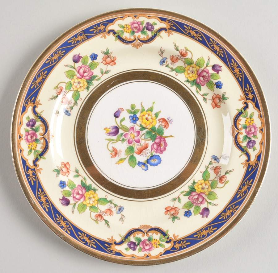 Mayfair (Floral Center, Gold Trim) Bread & Butter Plate by Johnson Brothers-1