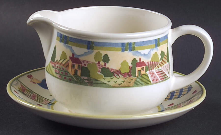 Meadow Brook Gravy Boat & Underplate/Relish by Johnson Brothers-1