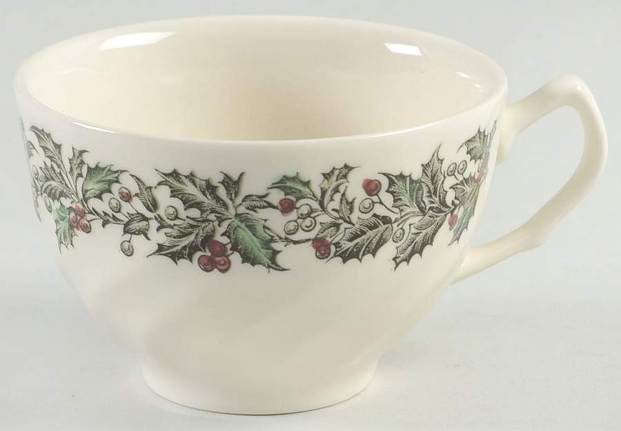 Merry Christmas ("A Genuine Hand Engraving") Flat Cup by Johnson Brothers-1