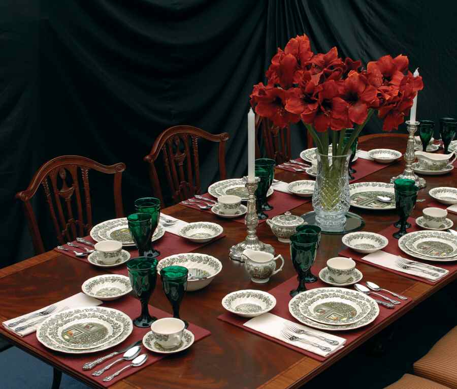 Merry Christmas ("A Genuine Hand Engraving") 47 Piece Estate Set by Johnson Brothers-1