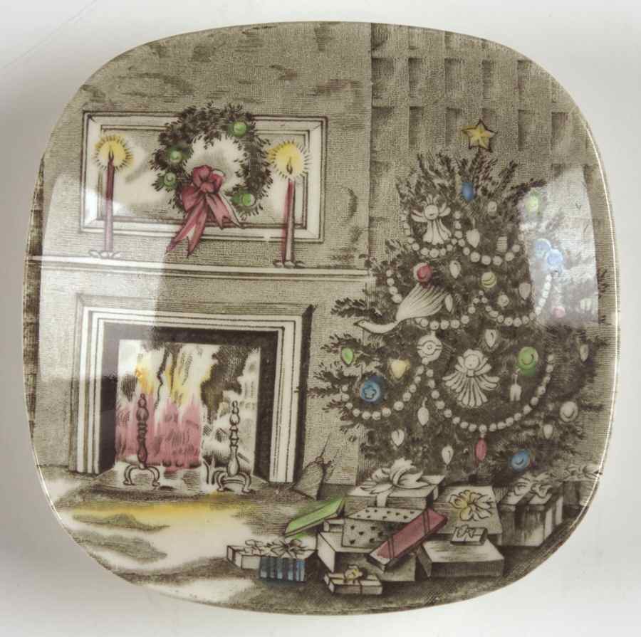 Merry Christmas ("A Genuine Hand Engraving") Small Ashtray by Johnson Brothers-1