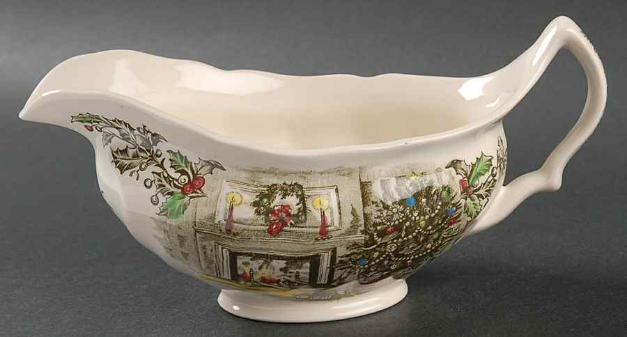 Merry Christmas ("A Genuine Hand Engraving") Gravy Boat by Johnson Brothers-1