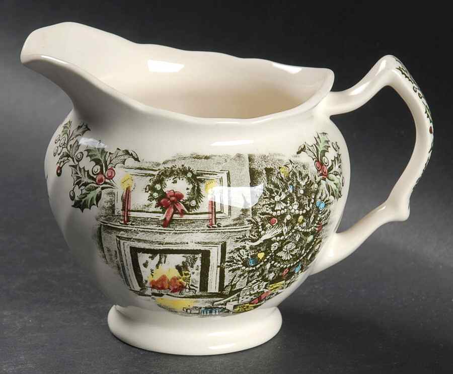 Merry Christmas ("A Genuine Hand Engraving") Creamer by Johnson Brothers-1
