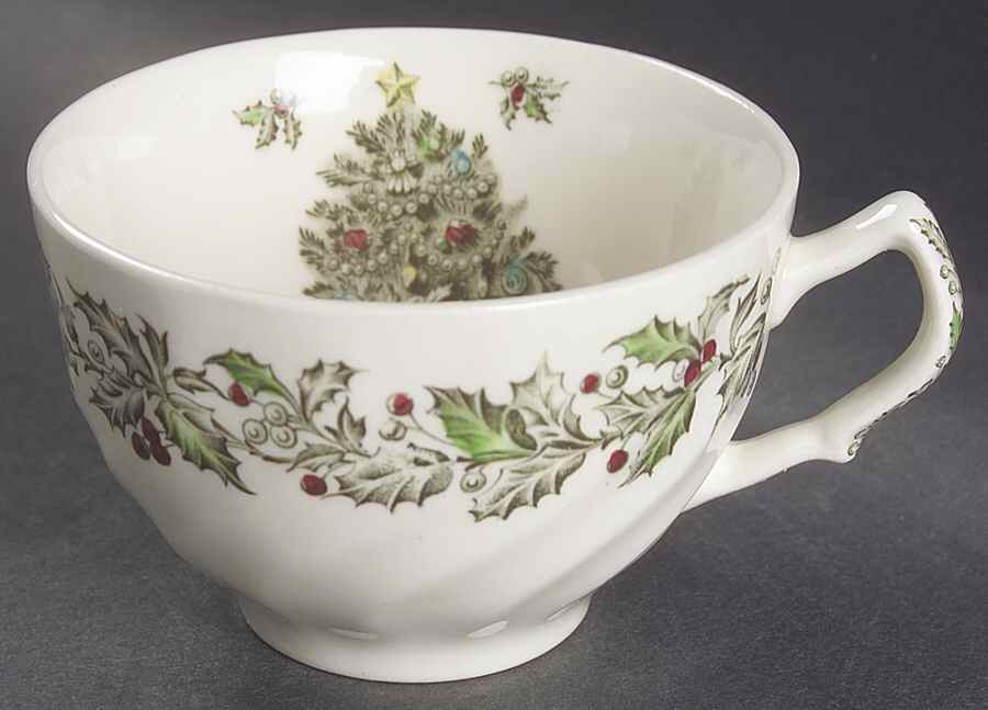 Merry Christmas ("A Genuine Hand Engraving") Flat Cup by Johnson Brothers-1