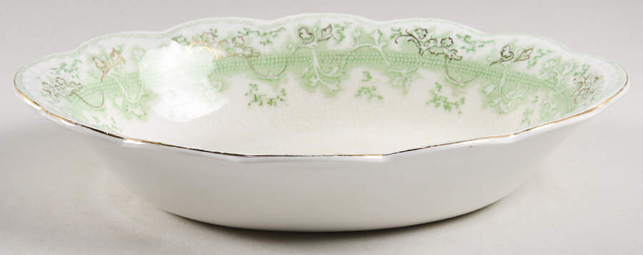 The Mikado Green 9" Oval Vegetable Bowl by Johnson Brothers-1