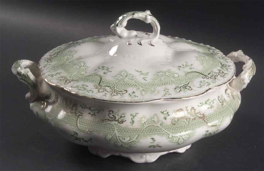 The Mikado Green Round Covered Vegetable by Johnson Brothers-1