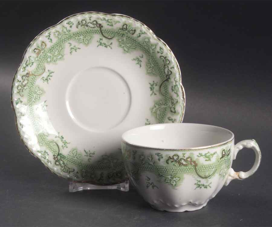 The Mikado Green Flat Cup & Saucer Set by Johnson Brothers-1