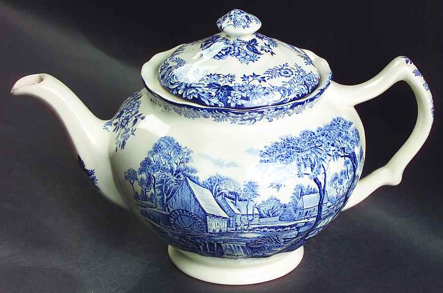 Millstream Blue Teapot & Lid by Johnson Brothers-1