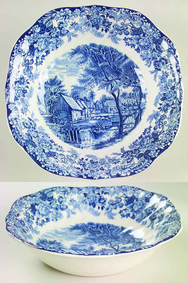 Millstream Blue Square Soup Bowl by Johnson Brothers-1