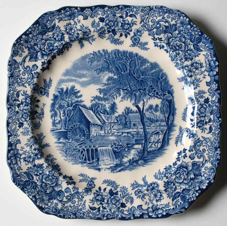 Millstream Blue Square Salad Plate by Johnson Brothers-1