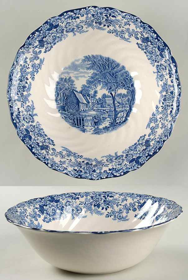 Millstream Blue 9" Round Vegetable Bowl by Johnson Brothers-1