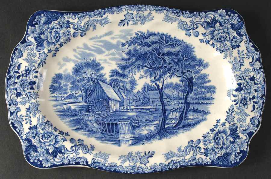 Millstream Blue 10" Rectangular Serving Platter by Johnson Brothers-1