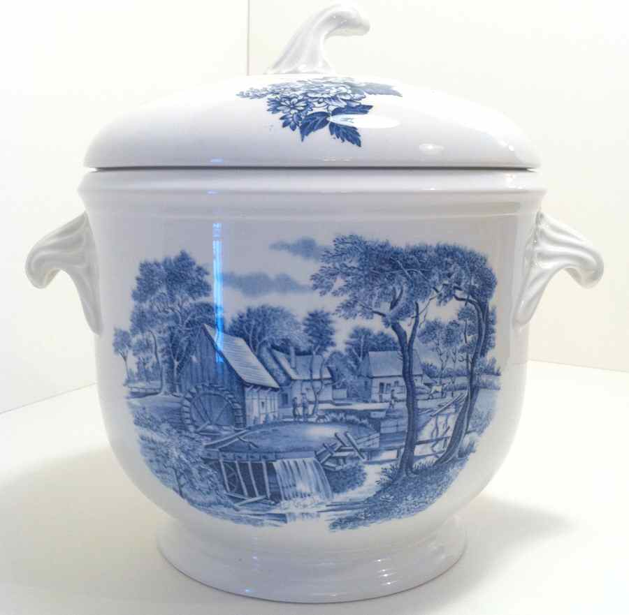 Millstream Blue 6" Storage Jar & Lid by Johnson Brothers-1