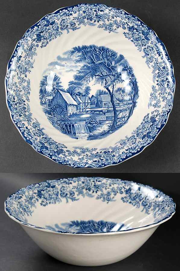 Millstream Blue 10" Round Vegetable Bowl by Johnson Brothers-1