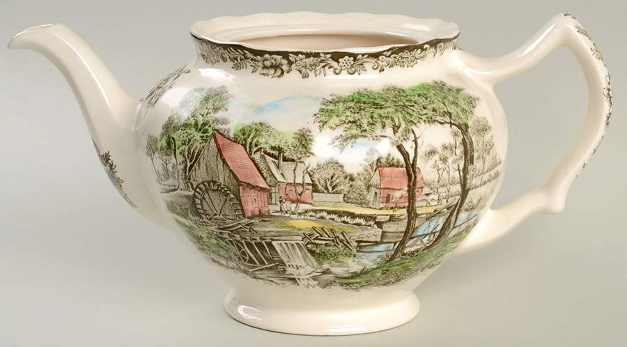 Millstream Brown Multicolor Teapot No Lid by Johnson Brothers-1