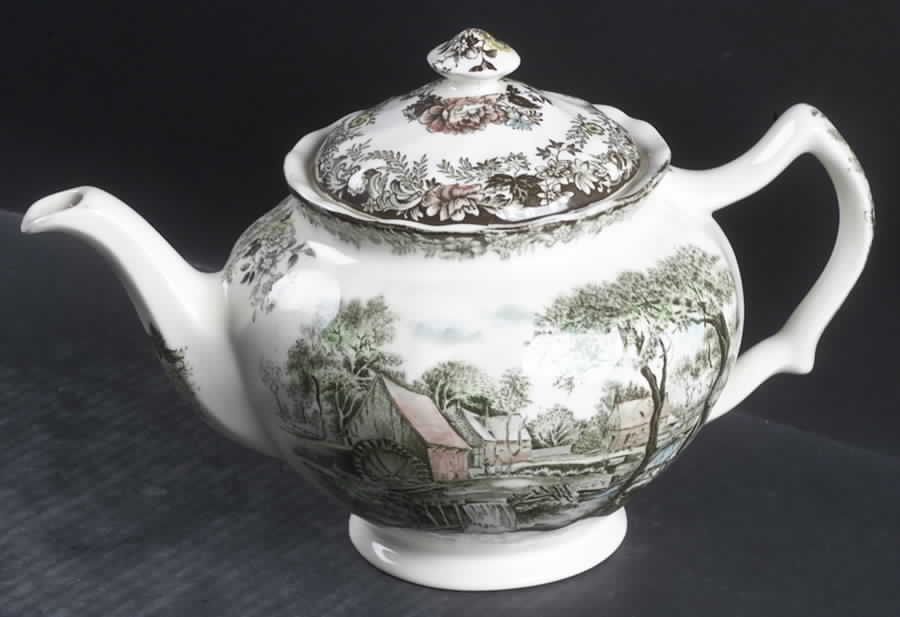 Millstream Brown Multicolor Teapot & Lid by Johnson Brothers-1