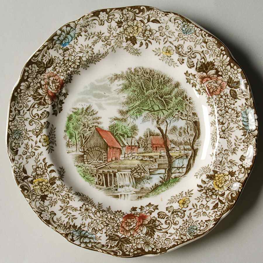 Millstream Brown Multicolor Bread & Butter Plate by Johnson Brothers-1
