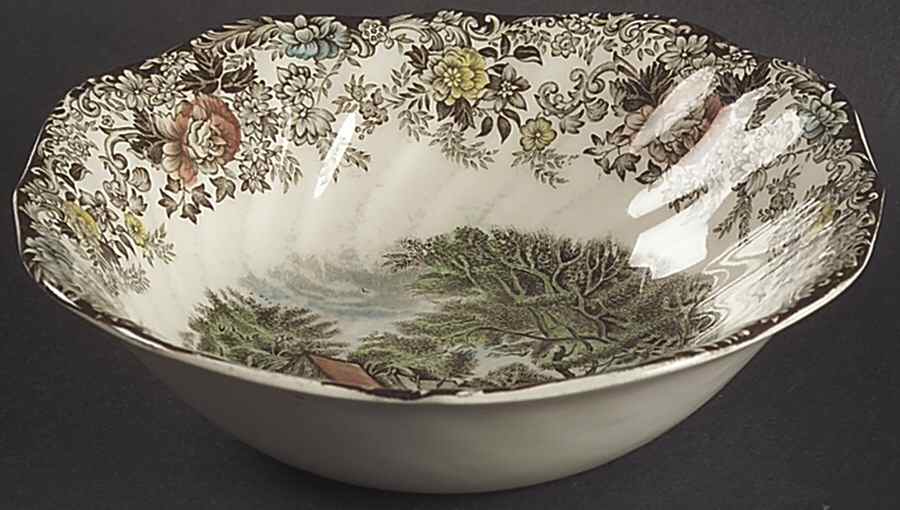 Millstream Brown Multicolor Square Cereal Bowl by Johnson Brothers-1