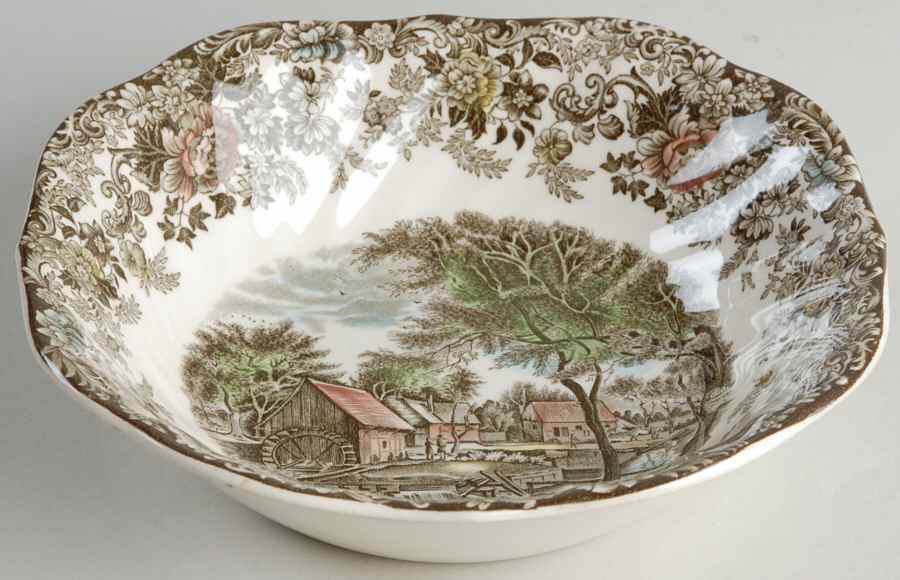 Millstream Brown Multicolor Square Soup Bowl by Johnson Brothers-1