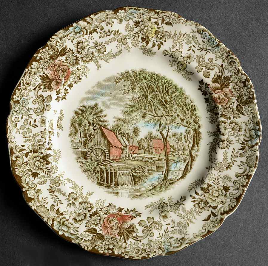 Millstream Brown Multicolor Salad Plate by Johnson Brothers-1