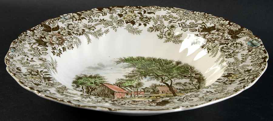 Millstream Brown Multicolor Rim Soup Bowl by Johnson Brothers-1
