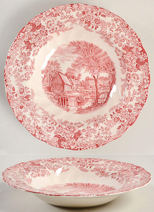 Millstream Pink Rim Soup Bowl by Johnson Brothers-1