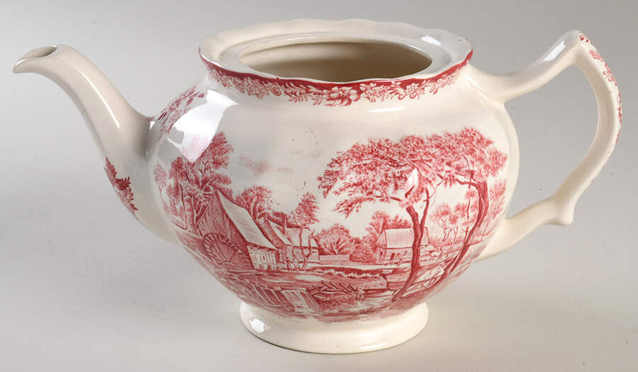 Millstream Pink Teapot No Lid by Johnson Brothers-1