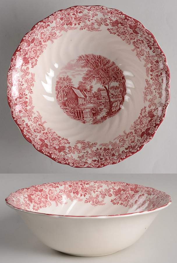 Millstream Pink 9" Round Vegetable Bowl by Johnson Brothers-1
