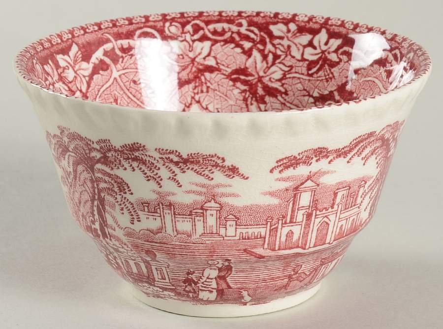 Millstream Pink Open Sugar Bowl by Johnson Brothers-1
