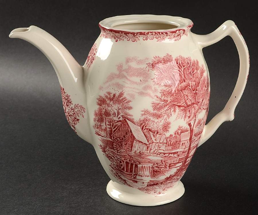 Millstream Pink Coffee Pot No Lid by Johnson Brothers-1