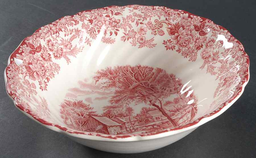Millstream Pink 8" Round Vegetable Bowl by Johnson Brothers-1