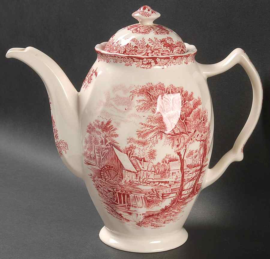 Millstream Pink Coffee Pot & Lid by Johnson Brothers-1