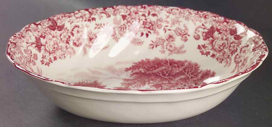 Millstream Pink 8" Oval Vegetable Bowl by Johnson Brothers-1