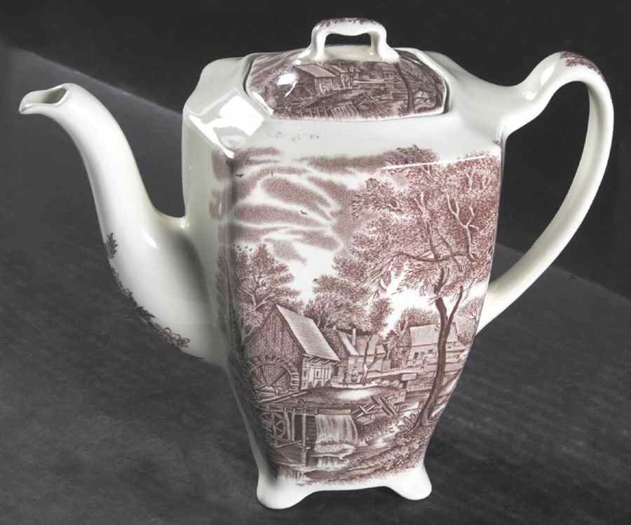 Millstream Pink Coffee Pot & Lid by Johnson Brothers-1