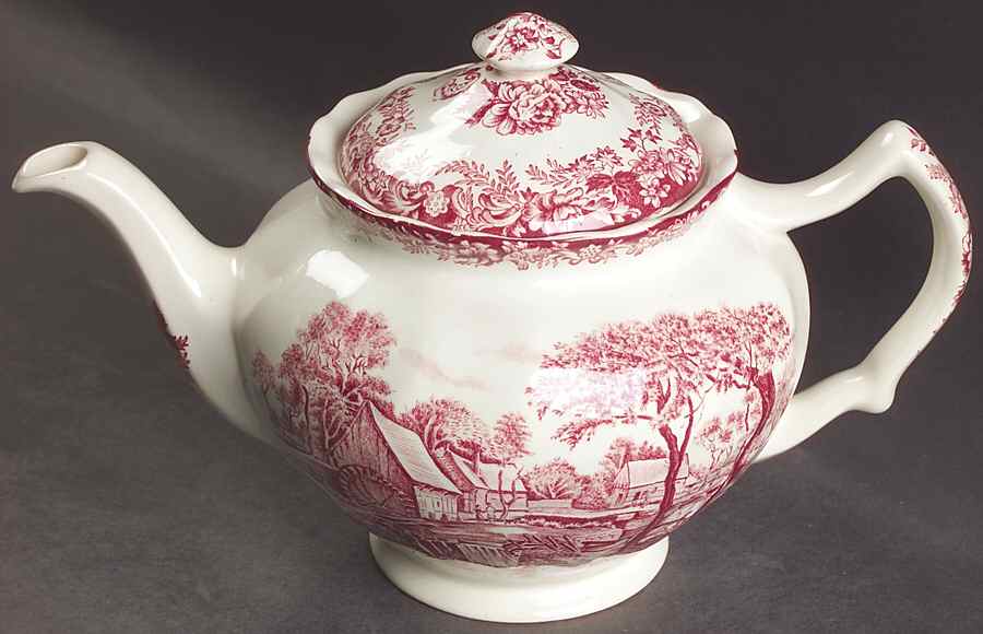 Millstream Pink Teapot & Lid by Johnson Brothers-1