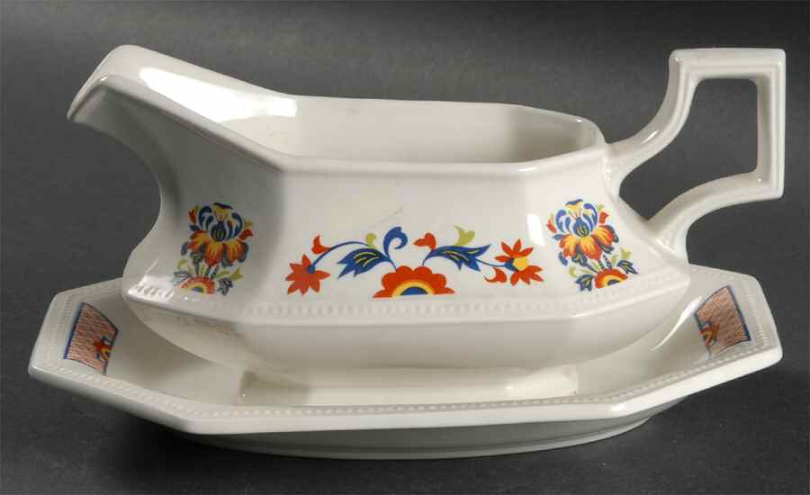 Ming Gravy Boat & Underplate by Johnson Brothers-1