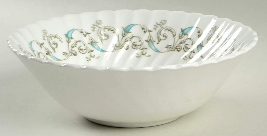 Minuet (Blue Green Scroll) 8" Round Vegetable Bowl by Johnson Brothers-1