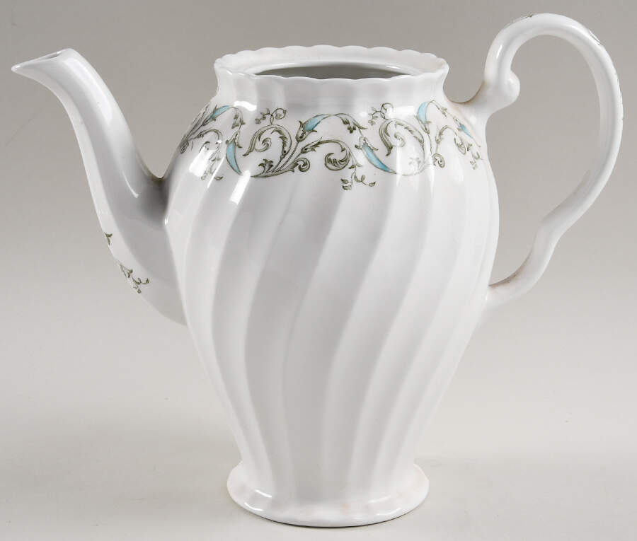 Minuet (Blue Green Scroll) Coffee Pot No Lid by Johnson Brothers-1