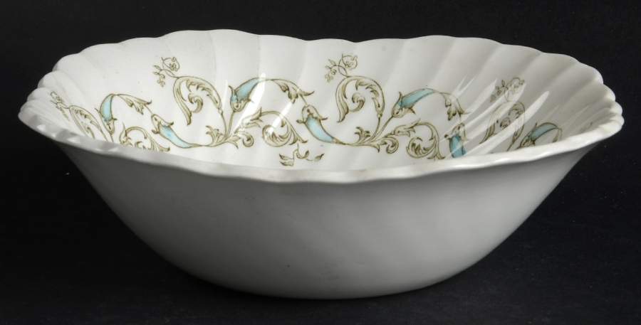 Minuet (Blue Green Scroll) Square Cereal Bowl by Johnson Brothers-1