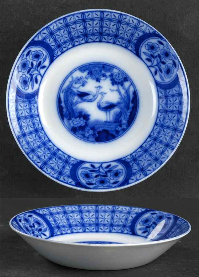 Mongolia (Flow Blue) Fruit/Dessert (Sauce) Bowl by Johnson Brothers-1