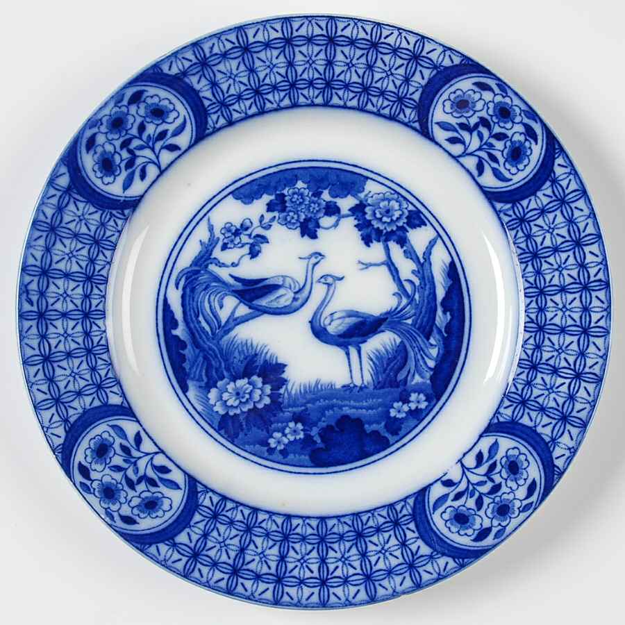 Mongolia (Flow Blue) Dessert/Pie Plate by Johnson Brothers-1