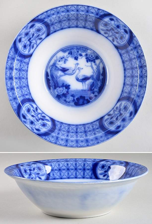 Mongolia (Flow Blue) 9" Round Vegetable Bowl by Johnson Brothers-1