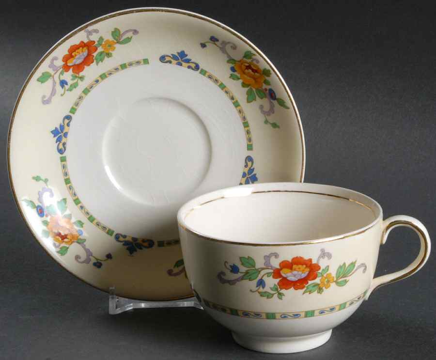 Mongolia (Pareek) Flat Cup & Saucer Set by Johnson Brothers-1