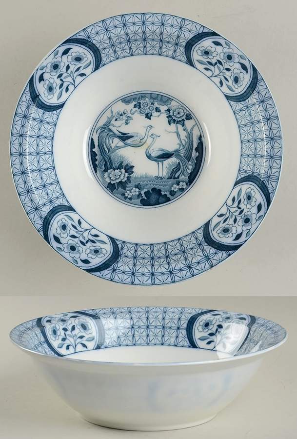 Mongolia (Gray Blue) 9" Round Vegetable Bowl by Johnson Brothers-1