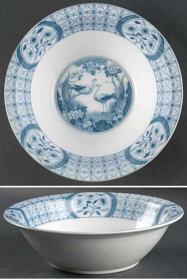 Mongolia (Gray Blue) 8" Round Vegetable Bowl by Johnson Brothers-1