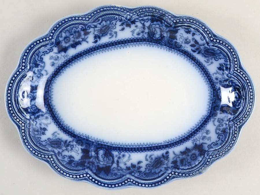 Montana (Flow Blue) Relish/Gravy Underplate by Johnson Brothers-1