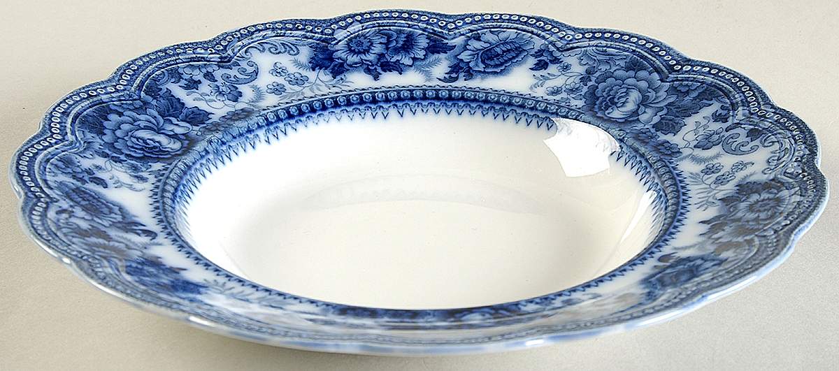 Montana (Flow Blue) Large Rim Soup Bowl by Johnson Brothers-1