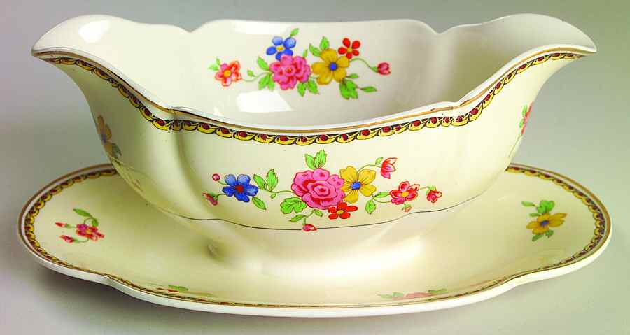 The Monterey (Pareek) Gravy Boat with Attached Underplate by Johnson Brothers-1