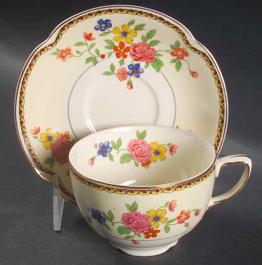 The Monterey (Pareek) Flat Cup & Saucer Set by Johnson Brothers-1